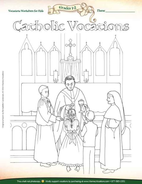 Vocations Worksheet For Kids – Grades 1-2 | Vianney Vocations